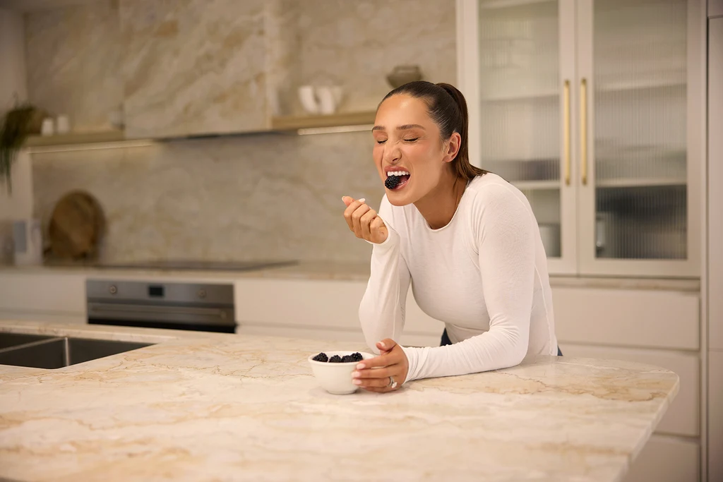 Kayla Itsines in the kitchen
