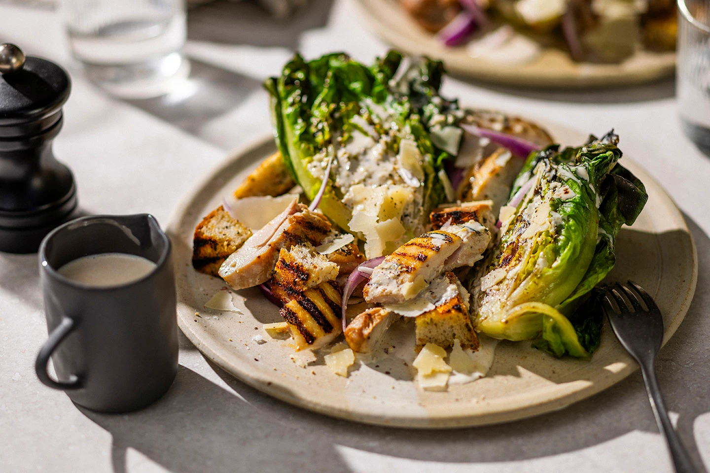 Grilled Lettuce Caesar Salad