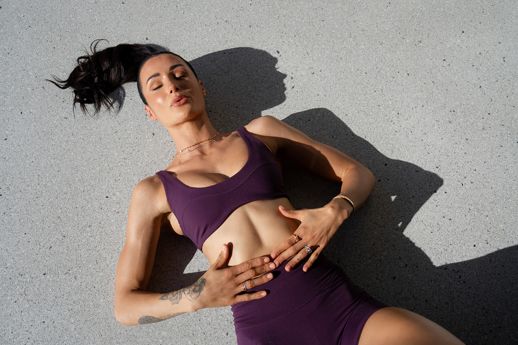 Sarah Smith lying on ground relaxed 