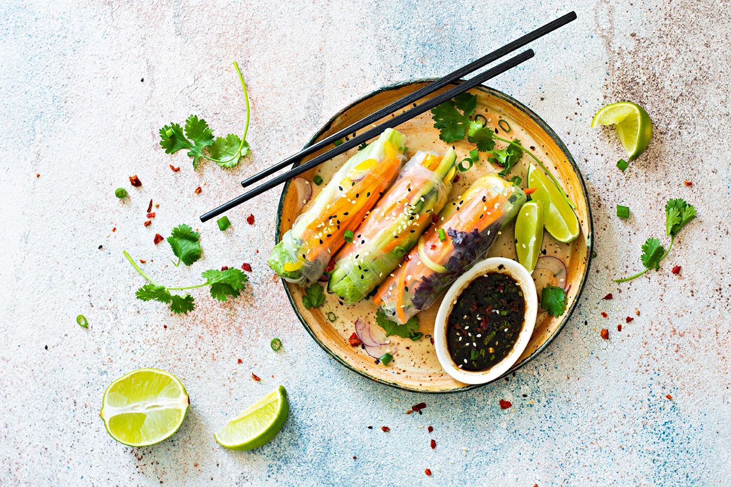 Rainbow Rice Paper Rolls 