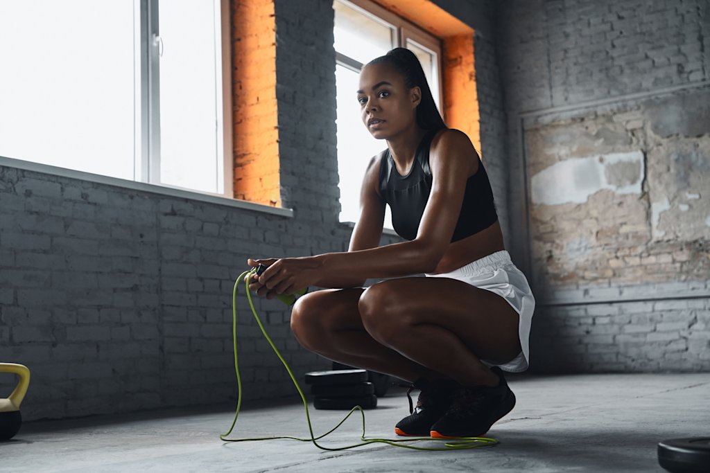 Woman with jump rope