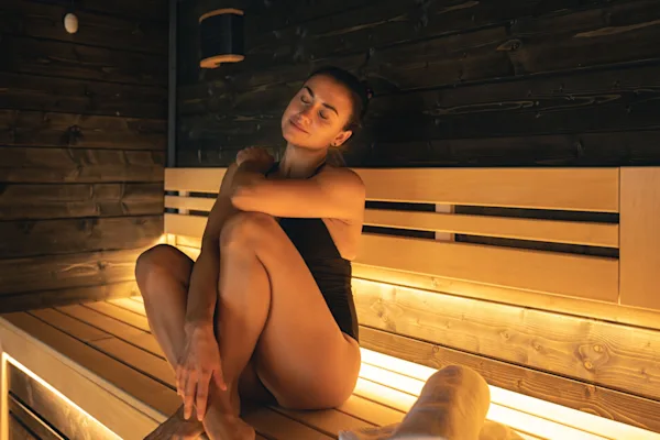 Woman in sauna