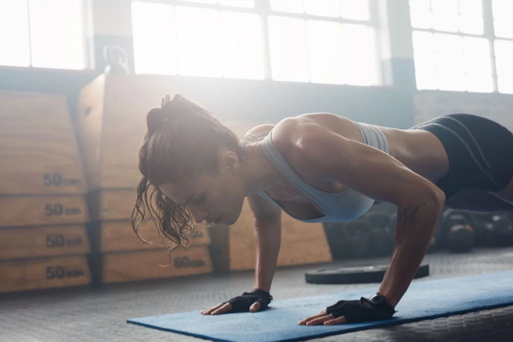 Woman doing pushup