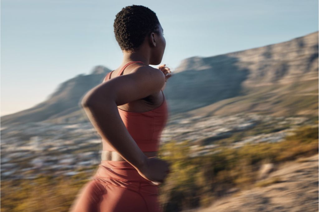 Woman trail running