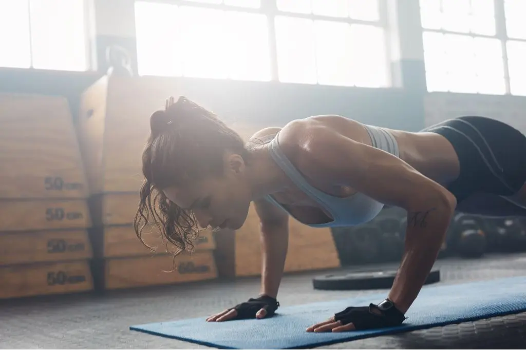 Woman doing pushups